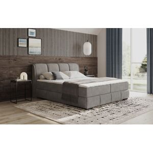 Boxbett MR. COUCH "Bethany mit Bettkasten, inkl. Matratze", grau (aqua clean pascha 612 melange), B:196cm L:223cm, Polyester, Baumwolle, Komplettbetten, Topper und Zierkissen, in verschiedenen Härtegraden verfügbar