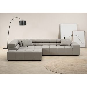 Ecksofa INOSIGN "Ancona incl. Kopfteilverstellung, OTTOs Choice, Breite 319cm, L-Form", grau (hellgrau), B:319cm H:70cm T:215cm, Struktur (85% Polyester, 15% Viskose), Luxus-Microfaser weich (98% Polyester, 2% Nylon), Velours (100% Polyester), Sofas, wahl