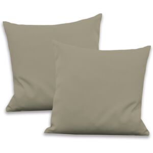 Dekokissen VHG "Leon" Gr. 2, beige (beige, unifarben), B:50cm L:50cm, Polyester, Dekokissen_Sitzkissen_Kissenhüllen, Reißverschluss, Kissenhülle ohne Füllung, 2 Stück, unifarben