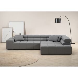 Ecksofa INOSIGN "Ancona incl. Kopfteilverstellung, OTTOs Choice, Breite 319cm, L-Form", grau, B:319cm H:70cm T:215cm, Struktur (85% Polyester, 15% Viskose), Luxus-Microfaser weich (98% Polyester, 2% Nylon), Velours (100% Polyester), Sofas, wahlweise motor