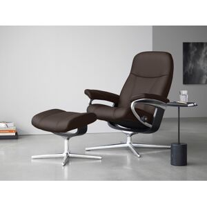 Relaxsessel STRESSLESS "Consul", braun (braun batick), B:91cm H:102cm T:79cm, Leder BATICK: BATICK ist ein leicht korrigiertes, durchgefärbtes und genarbtes Möbelleder, bei dem die meisten Unebenheiten und Spuren in der Regel entfernt wurden., Sessel, mit