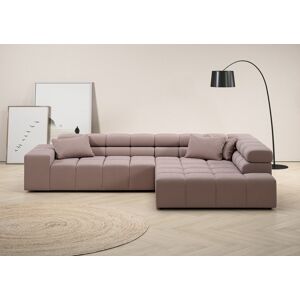 Ecksofa INOSIGN "Ancona incl. Kopfteilverstellung, OTTOs Choice, Breite 319cm, L-Form", rosa (rosé), B:319cm H:70cm T:215cm, Struktur (85% Polyester, 15% Viskose), Luxus-Microfaser weich (98% Polyester, 2% Nylon), Velours (100% Polyester), Sofas, wahlweis