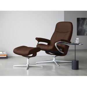 Fußhocker STRESSLESS "Consul", braun (malt braun batick), B:54cm H:41cm T:39cm, Leder BATICK: BATICK ist ein leicht korrigiertes, durchgefärbtes und genarbtes Möbelleder, bei dem die meisten Unebenheiten und Spuren in der Regel entfernt wurden., Hocker, m