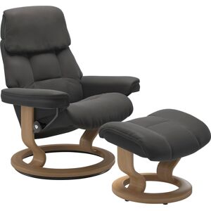 Relaxsessel STRESSLESS "Ruby", grau (rock paloma), B:88cm H:99cm T:77cm, Leder BATICK: Batick ist ein leicht korrigiertes, durchgefärbtes und genarbtes Möbelleder, bei dem die meisten Unebenheiten und Spuren in der Regel entfernt wurden. Batick wird mitun