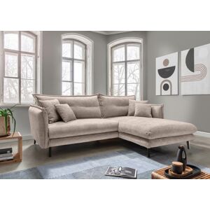 Ecksofa INOSIGN "Lazio modernes Design, bequem, schmale Armlehnen, OTTOs Choice", beige, B:255cm H:94cm T:180cm, 100% Polyester, Sofas, zwei verschiedene Fußfarben wählbar