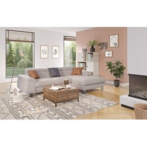 Ecksofa COTTA "Komaris L-Form mit Kopfteilverstellung", grau (elephant), B:244cm H:72cm T:166cm, 100% Polyester, Sofas, wahlweise mit Bettfunktion, Bettkasten & Beleuchtung, Topseller