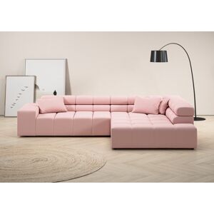 Ecksofa INOSIGN "Ancona incl. Kopfteilverstellung, OTTOs Choice, Breite 319cm, L-Form", rosa (rosé), B:319cm H:70cm T:215cm, Struktur (85% Polyester, 15% Viskose), Luxus-Microfaser weich (98% Polyester, 2% Nylon), Velours (100% Polyester), Sofas, wahlweis
