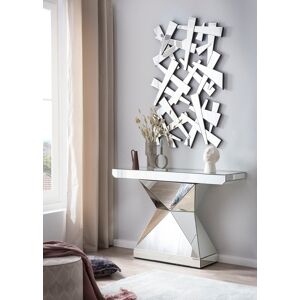 Konsolentisch SALESFEVER, silber (silber, verspiegelt, silber, silber), B:120cm H:81cm T:35,5cm, Tische, verspiegelt, in edler Form und besonderer Optik