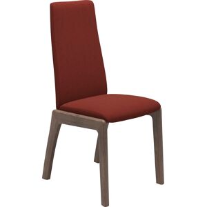 Polsterstuhl STRESSLESS "Laurel", rot (rot dinamica, walnuss), B:57cm H:92cm T:59cm, Microfaser DINAMICA (88% Polyester, 12% Polyurethan), Stühle, Low Back, Größe L, mit abgerundeten Beinen in Walnuss