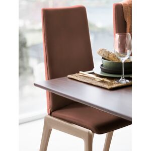 Polsterstuhl STRESSLESS "Laurel", braun (copper paloma, eiche gekalkt), B:57cm H:105cm T:60cm, Leder PALOMA: PALOMA ist ein durchgefärbtes Semianilin-Möbelleder mit natürlicher Narbung., Stühle, High Back, Größe M, mit abgerundeten Beinen in Eiche gekalkt