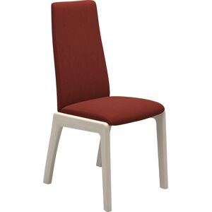 Polsterstuhl STRESSLESS "Laurel", rot (rot dinamica, eiche gekalkt), B:57cm H:92cm T:59cm, Microfaser DINAMICA (88% Polyester, 12% Polyurethan), Stühle, Low Back, Größe L, mit abgerundeten Beinen in Eiche gekalkt