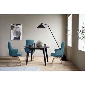 Polsterstuhl STRESSLESS "Laurel", blau (petrol q2 faron, eiche gekalkt), B:58cm H:105cm T:60cm, ROHLEDER Stoff Q2 FARON: Ein fester zuverlässiger Bouclu00e9 mit einem strukturierten Aussehen und einer komfortablen Oberfläche (100% Polyester im Flor, Grund