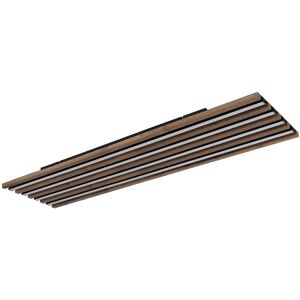GLOBO LIGHTING LED Deckenleuchte "HAYDEN", bunt (schwarz, natur), 1 flammig, H: 6,00cm,, Lampen, Akustik-Panel-Look