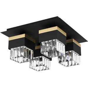 EGLO Deckenleuchte "BARRANCAS", gold (schwarz, goldfarben), H: 18,00cm, Lampen, Deckenleuchte in schwarz und gold aus Stahl - exkl. E14 - 40W