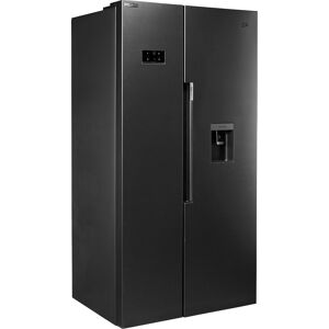 E (A bis G) BEKO Side-by-Side "GN163241" Kühlschränke schwarz (schwarzes edelstahl) Kühl-Gefrierkombinationen