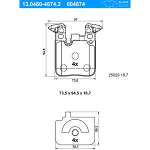 Ate Bremsbeläge Hinten (13.0460-4874.2) Für Bmw 1 4 3 2