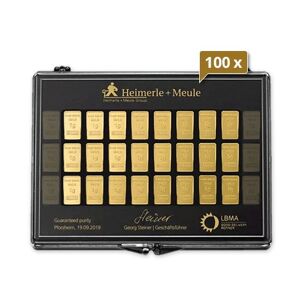 100 x 30 x 1 g Gold UnityBar Collection Heimerle und Meule