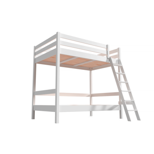 ABC MEUBLES Etagenbett 2-Sitzer für Erwachsene Treppe Holz Sylvia - 120x200 - Weiß