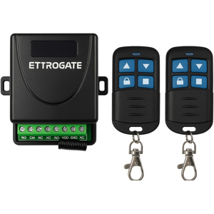Ettrogate Universal 2-Kanal Funk-Kit Für Torautomatik / Lichter / Bewässerung / Vorhänge Mit 2 Fernbedienungen 433 Mhz Ip20 Et6001