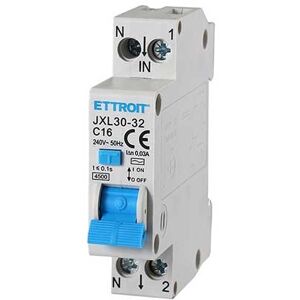 Ettroit Differentialschutzschalter Schutzvorrichtung 1p+n 16a C10 220v 4.5ka 30ma 220v 1 Module Din Jxl30-32-1p+n-16a