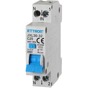 Ettroit Differentialschutzschalter Schutzvorrichtung 1p+n 25a C10 220v 4.5ka 30ma 220v 1 Module Din Jxl30-32-1p+n-25a