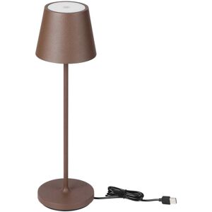 V-Tac Led-Tischlampe 1,5 W Wiederaufladbar Aus Aluminium Mit Kabellosem Ladegerät Und Touch-Dimmbarem Corten-Farbton 3000 K Ip54-23446