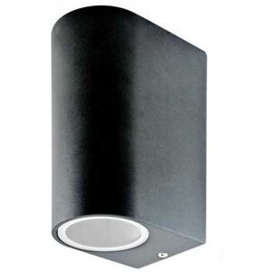 V-Tac Wand-Beschlag Glatt Gu10 Aluminium Schwarz 2 Richtung Ip44 Mod. Vt-7652 - Sku 7509 - Rund
