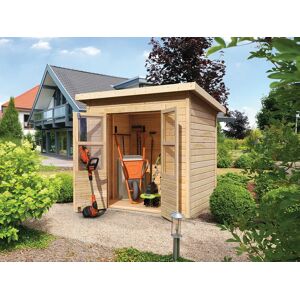 Karibu 14 mm Gartenhaus »Pyrmont«, aus Holz, naturbelassen