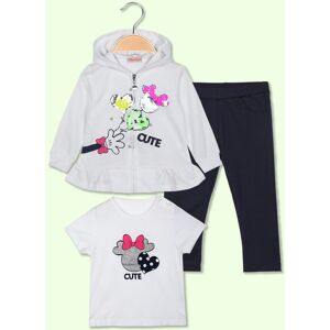 Hope Star 3-teiliges Baby-Mädchen-Outfit mit Kapuze und Pailletten 0-36 M Sets Mädchen Weiß Größe 30M