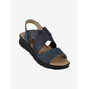 Scatti Bequeme Damensandalen mit Keilabsatz und gewebten Bändern Sandalen mit Keilabsatz Damen Blau Größe 39