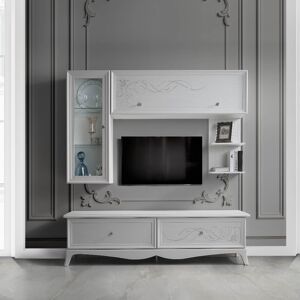 Toscohome Klassischer Wohnzimmer-TV-Ständer weiß 187 cm - Giselle