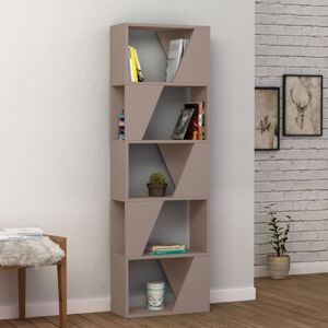 Toscohome Modernes Bücherregal mit Regalen in taubengrau 54x168H cm - Rahmen