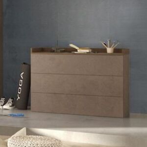 Toscohome 113x85h cm kommode mit 3 schubladen mercure bronze - Quinn