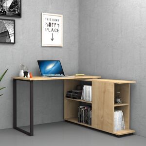 Toscohome Schreibtisch 120x60 cm mit Bücherregal Farbe Oslo Eiche