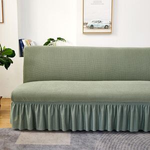 Curtain Sofa Polarfleece-Stoff, Samt-Jacquard-Gitter, Ohne Armlehnen, Sofa-Bettbezug Mit Rock, Schonbezug, Passende Couch-Abdeckung, Waschbar, Elastisch