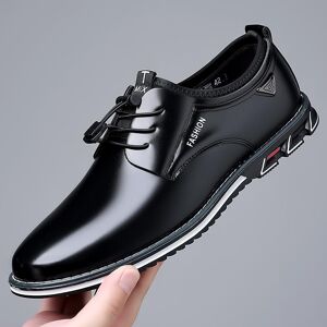 My Own Style Herren-Lederschuh, Lässige Golfschuhe, Herren-Sportschuhe, Atmungsaktive Anti-Rutsch-Schuhe, Leichte Sportschuhe Schwarz 47