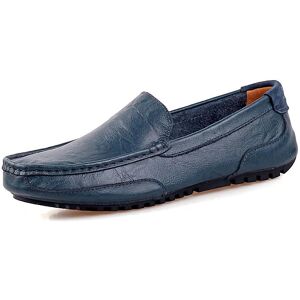 Yuyan Happy Hour 2024 Fashion Echtes Leder Schuhe Männer Loafer Flache Beiläufige Fahren Schuhe Marke Männlichen Schuhe Schwarz Gelb Blau Weich 41