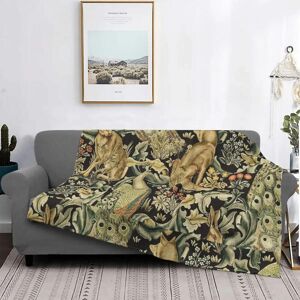 91440111mac49j8e99 William Morris Forest Stoffdecken Flanell Hund Kaninchen Designer Leichte Dünne Überwurfdecke Auto Sofa Couch Schlafzimmer Steppdecke 150x200cm 60x80i