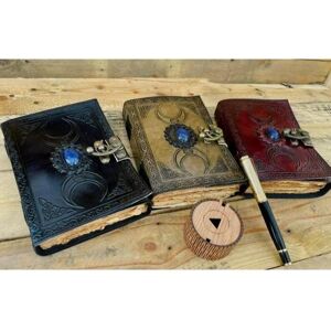 Vintage Leather Diary 3er-Pack Buch Der Schatten, Vintage-Leder-Tagebuch Drittes Auge Stein Dreifachmond