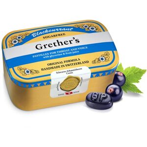 Grethers Blackcurrant Silber zuckerfrei Pastillen Dose