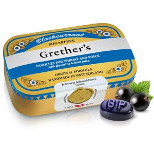 Grethers Blackcurrant Silber zuckerfrei Pastillen Dose