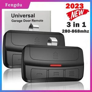 FD Universelle Tor-Fernbedienung, Garagentorsteuerung, 3-in-1-Multifrequenz-Fernbedienung mit Clip, 280–868 MHz, Rolling-Code-Sender