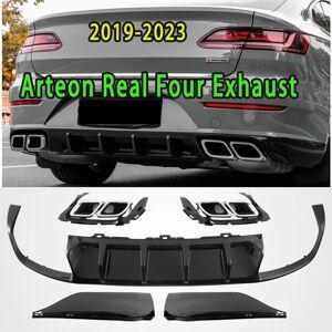 NONE Für VW Arteon Vier Auspuff Edelstahl Auspuff 2018 2019 2021 2022 2023 Arteon Rleitung Heckspoiler Körper Kit Auto zubehör