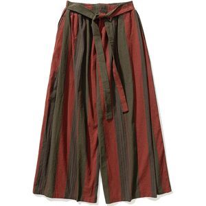FAVOCENT 2024 Männer gestreifte Hosen Männer weites Bein Baumwolle Leinen weites Bein Hosen Mann Retro chinesischen Stil männlich lässig Nepal Robe Jogger Hose