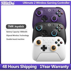 8BitDo Ultimate 2 Wireless Controller, Bluetooth/USB/2.4G Gamepad mit TMR Joystick-Ladestation für Windows PC, Apple, Steam