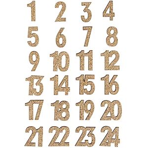 Adventskalender-Zahlen "Glitzer", gold