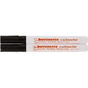 buttinette Lackmarker, schwarz, 2 Stifte