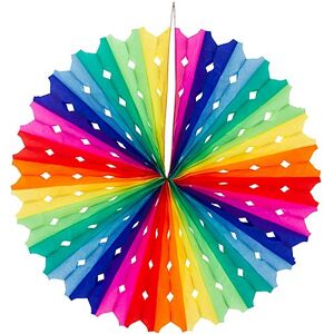 Papierfächer, bunt, 45 cm Ø