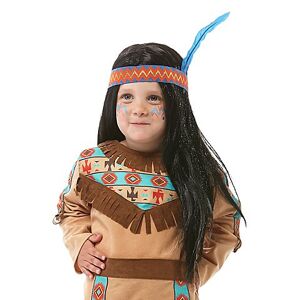 Kinder-Perücke "Indianer", schwarz