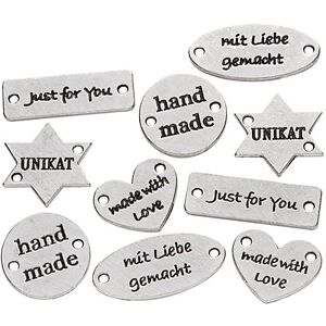 buttinette handmade Label-Set aus Metall, Inhalt: 10 Stück